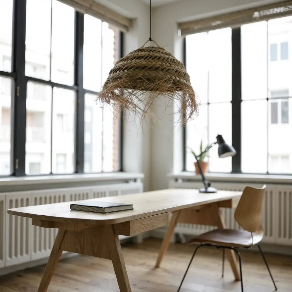 Grand Handwoven Straw Chandelier – Natural Artisan Pendant Light 50cm image 7