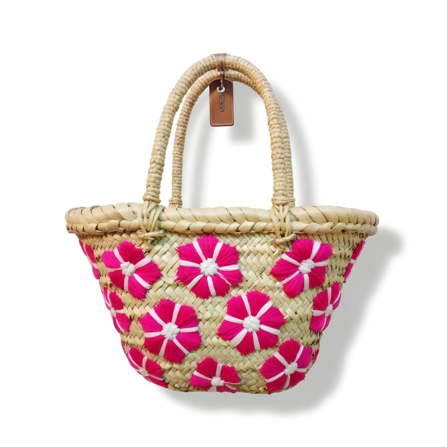 Small Straw Bag – Handwoven Floral Pattern Mini Tote for Beach & Market image 7