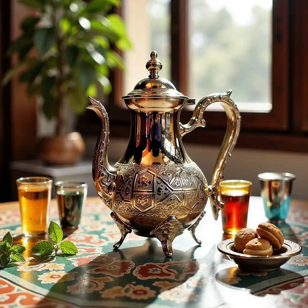 Tall Silver Teapot – Handcrafted Moroccan Style 1L & 1.5L image 5