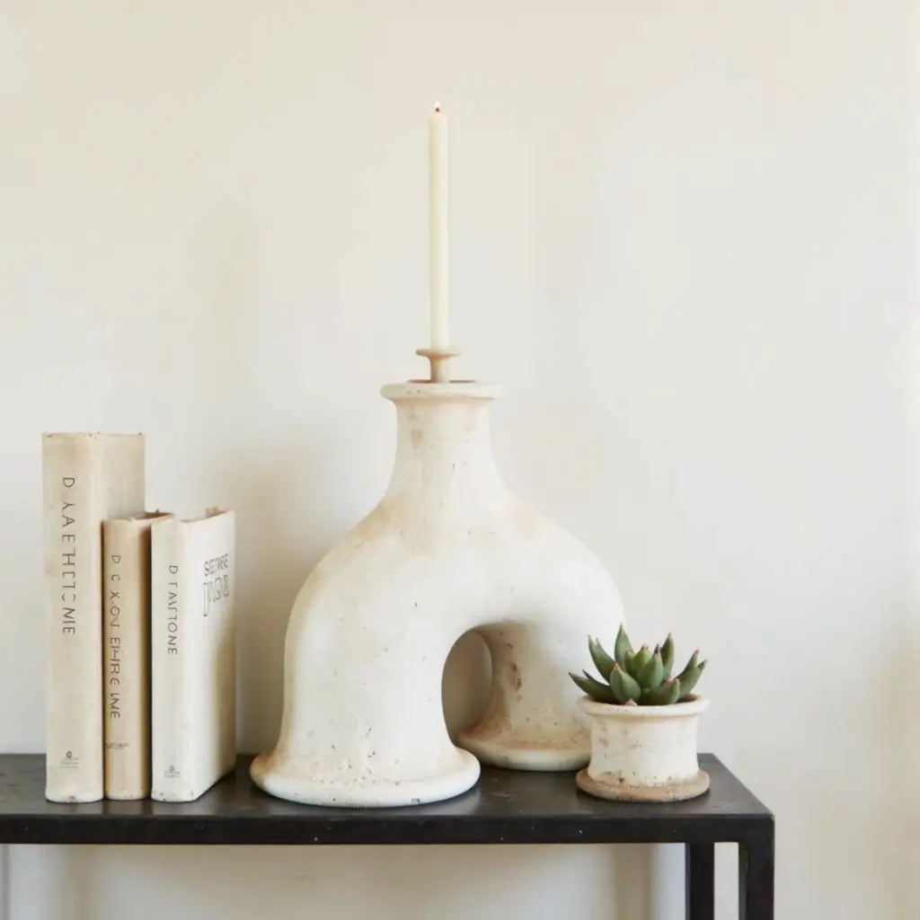 Tamegroute Arch Candleholder – Handmade White Ceramic Statement Piece image 3