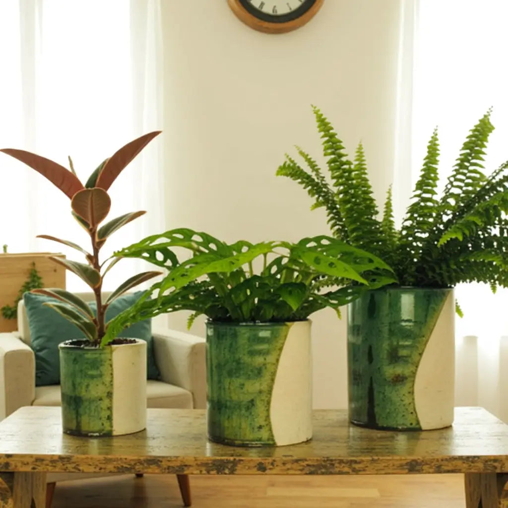 Tamegroute Ceramic Plant Pots – Handmade Moroccan Pottery with Reactive Glaze image 4