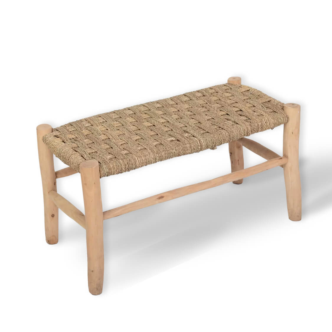 Handwoven Palm Leaf Bench – Luxurious Moroccan Boho Statement Piece image