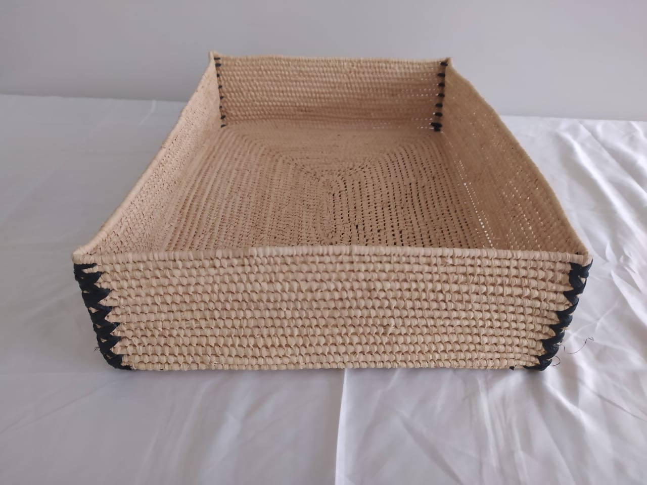 Raphia Storage Basket Tray