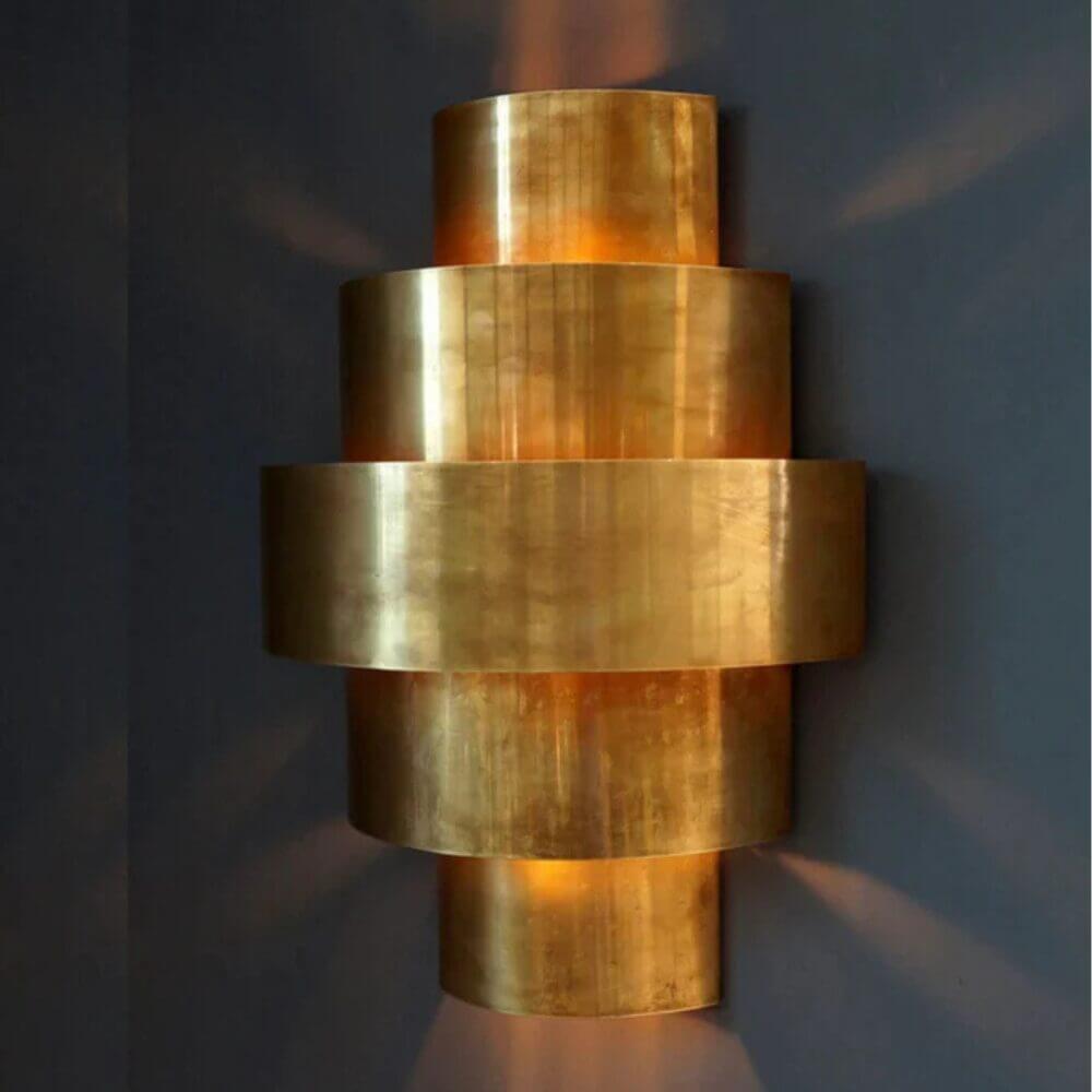 Art Deco Brass Wall Light – Modern Tiered Design, 19.6″ Height image 2