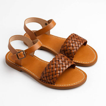 Rainbow Woven Leather Sandals – Handmade Artisan Footwear image