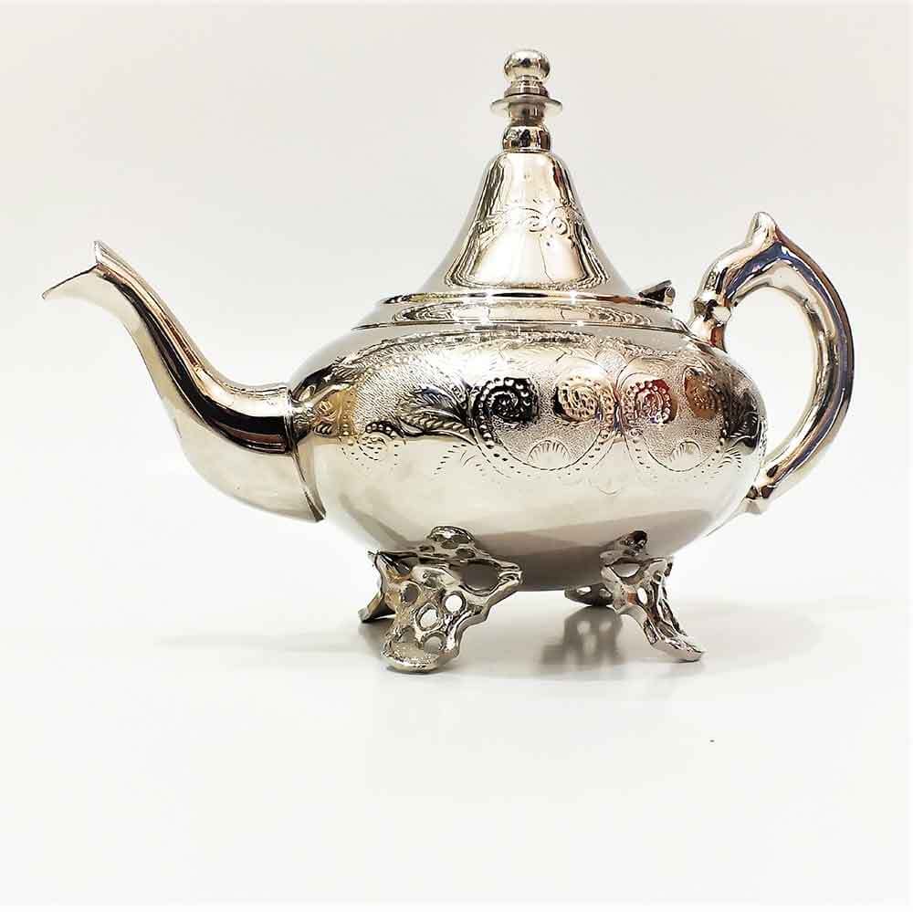 Ornate Silver Teapot with Engravings – Footed Luxury Design image