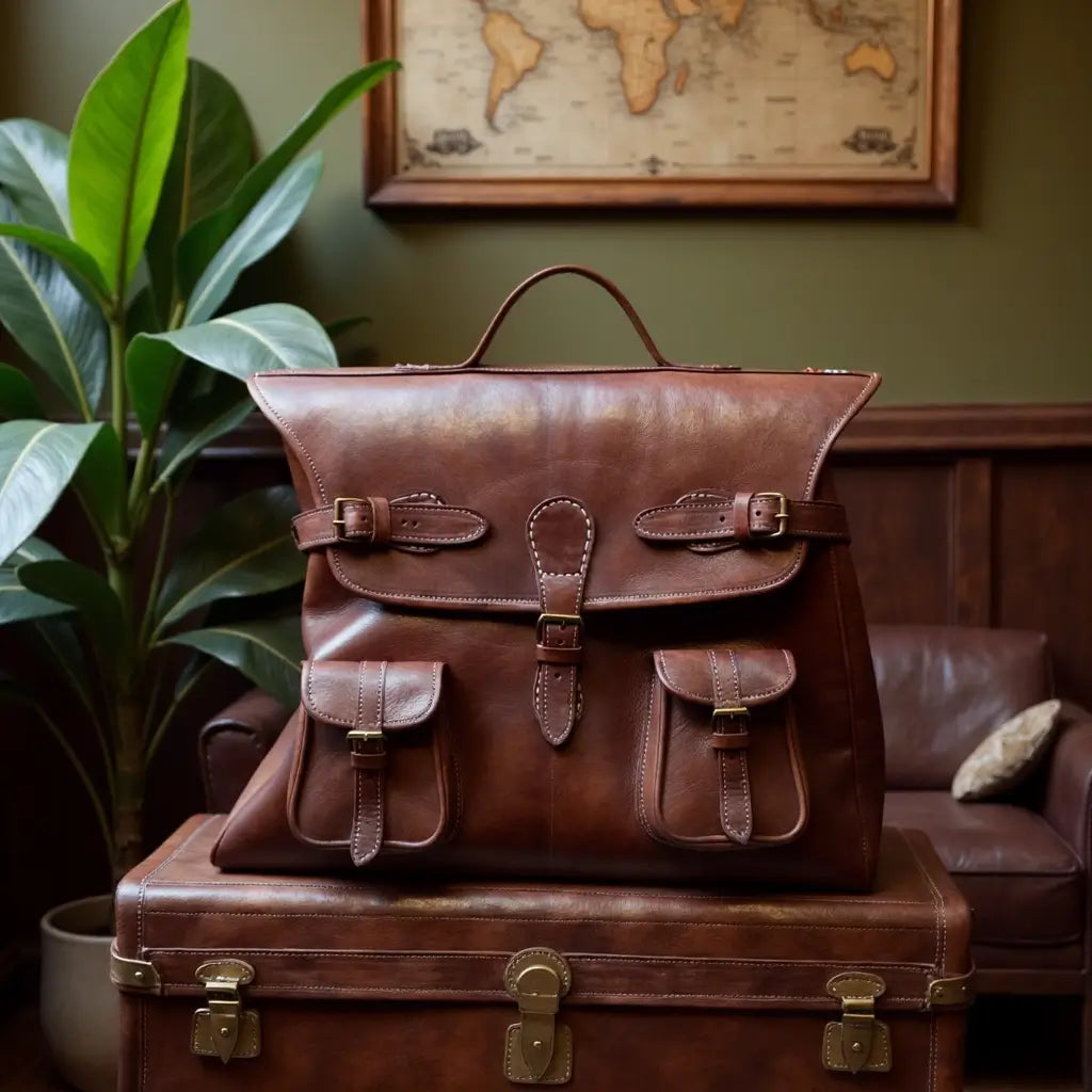 Atlas Leather Messenger Bag – Handcrafted Moroccan Briefcase image 4