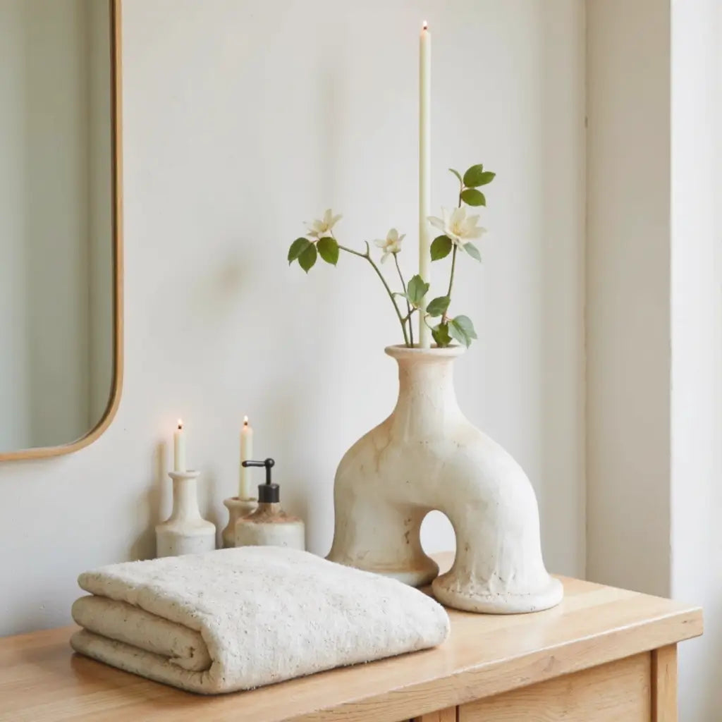 Tamegroute Arch Candleholder – Handmade White Ceramic Statement Piece image 4