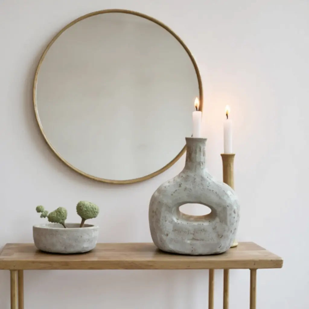 Tamegroute Ceramic Candle Holder Bottle 14″ – Handcrafted Gray Pottery image 7