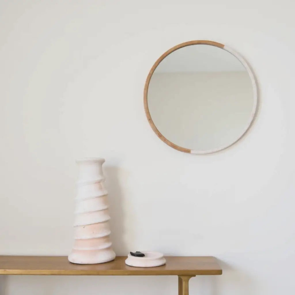 White Tamegroute Ceramic Spiral Candle Holder 35cm – Sculptural Tower image 3