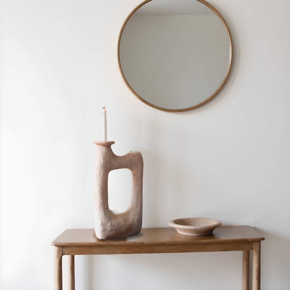 Sculptural Square Ceramic Candle Holder 36cm – Tamegroute Artisan Collection image 4