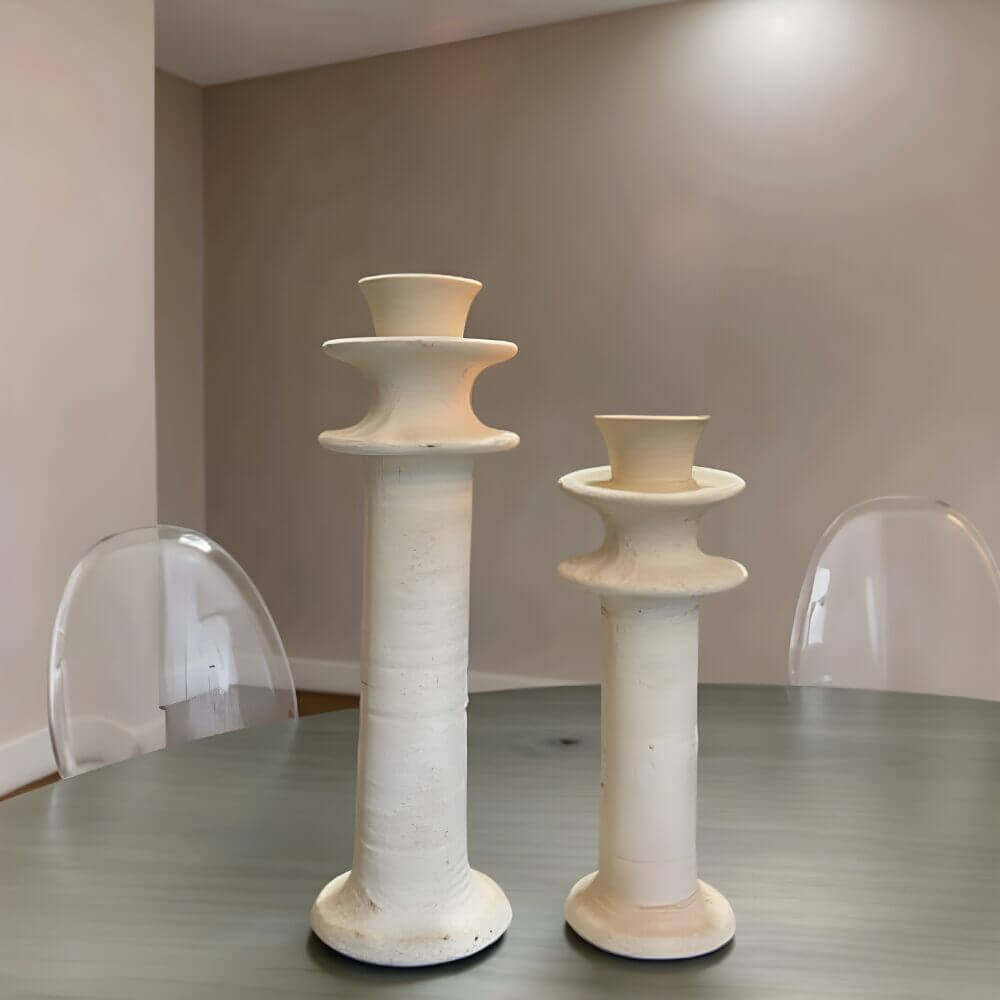 Tamegroute Tiered Column Candleholders Set of 2 – Handmade Ceramic image 2