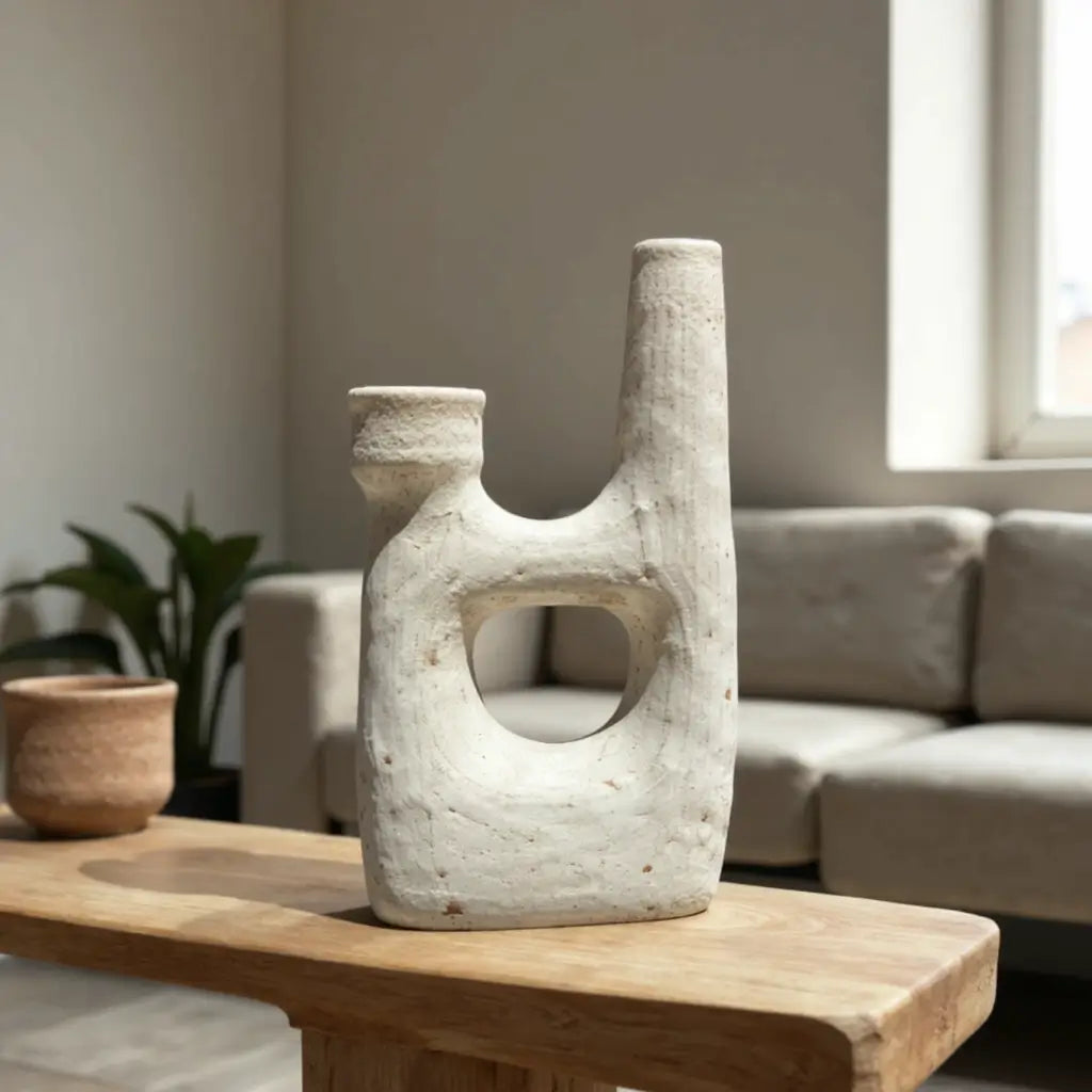 Tamegroute Ceramic Candle Holders 30cm – Sculptural Statement Piece image 4