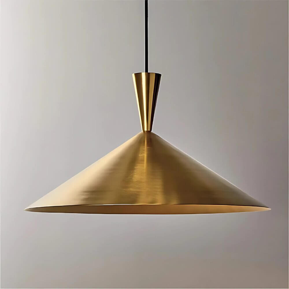 Brushed Brass Cone Pendant Light – Hand-Spun Moroccan Ceiling Lamp image 5