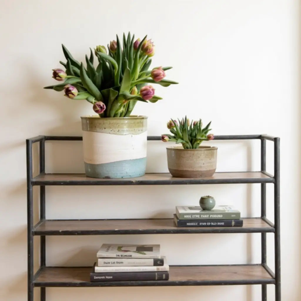 Tricolor Tamegroute Indoor Planters – Handmade Ceramic Pots Set image 3