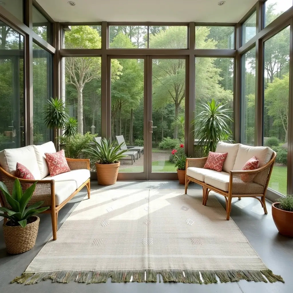 Handwoven Green Cactus Silk Rug 100x150cm – Berber Indoor/Outdoor Carpet image 3