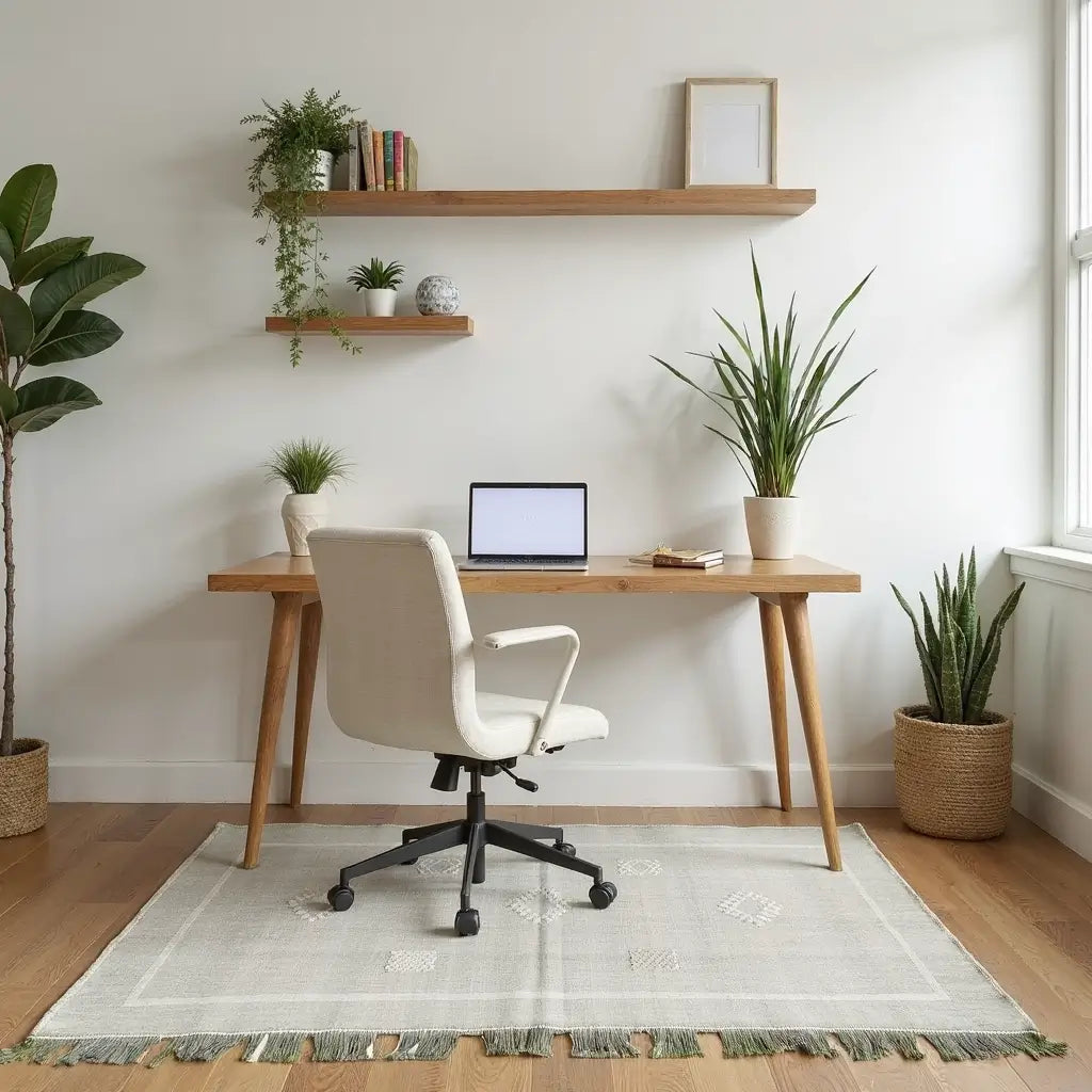 Handwoven Green Cactus Silk Rug 100x150cm – Berber Indoor/Outdoor Carpet image 5