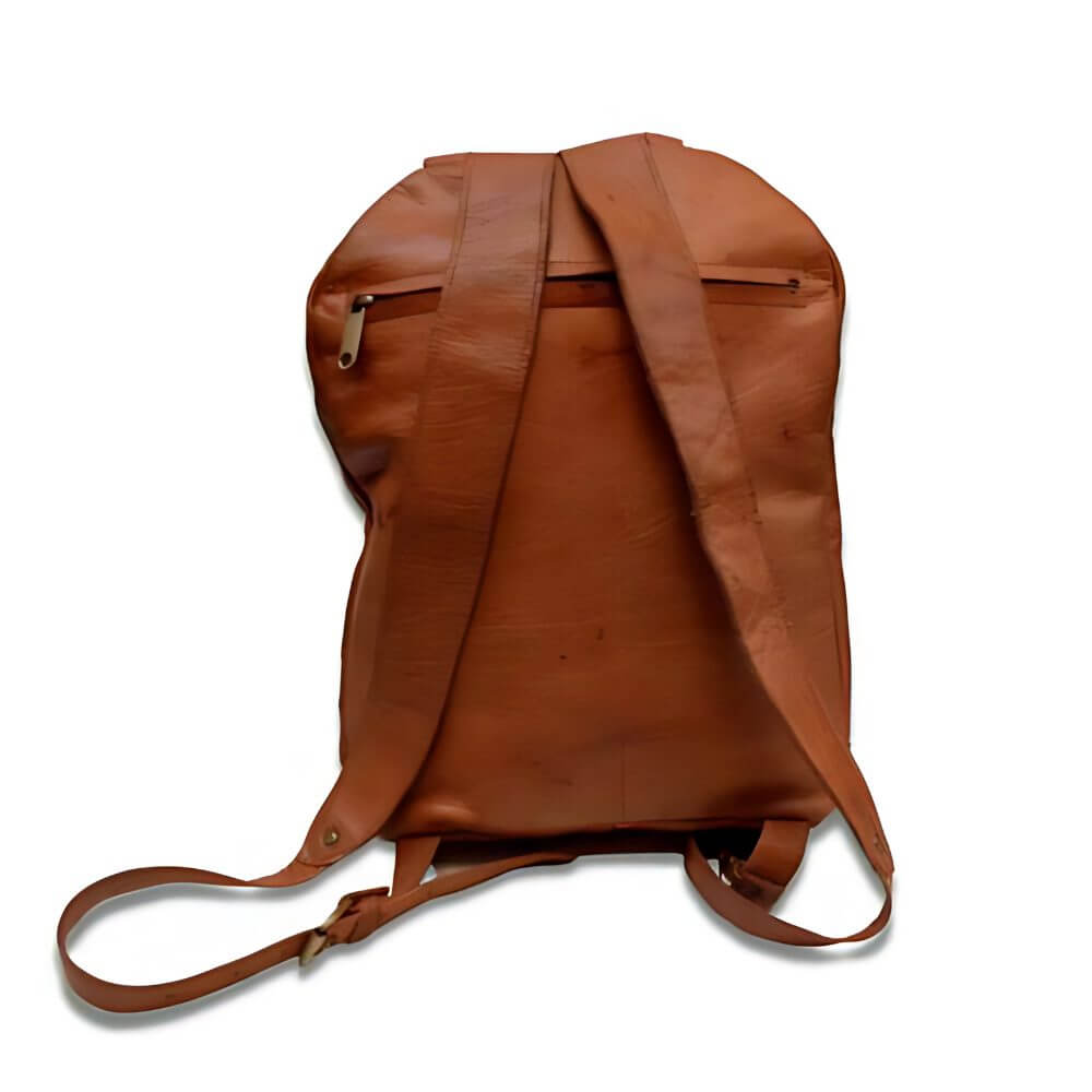 Brown Leather Backpack Purse – Handcrafted 15.7″ Laptop Bag image 14