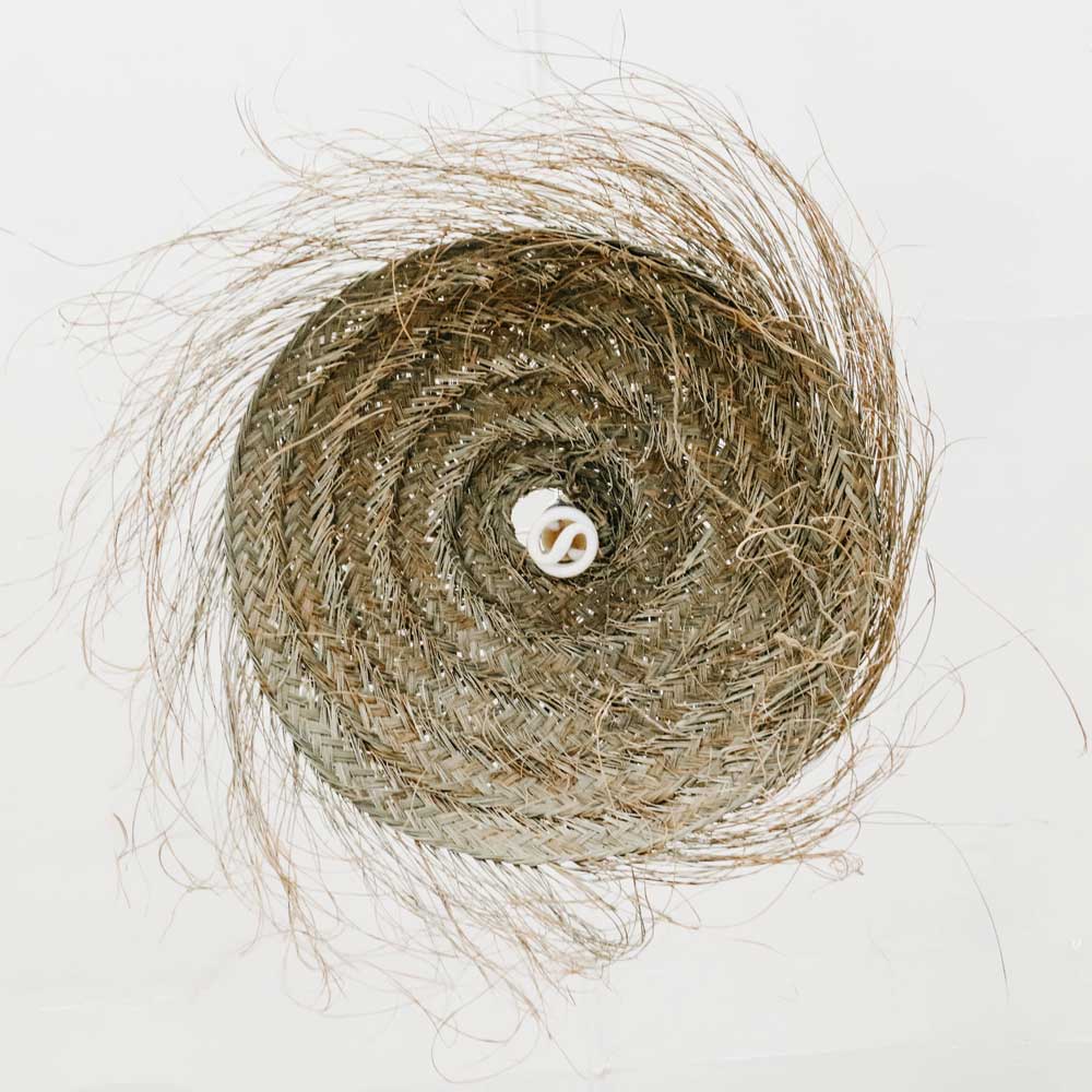 Handwoven Palm Leaf Dome Lampshade – Artisanal Boho Pendant Light image 11