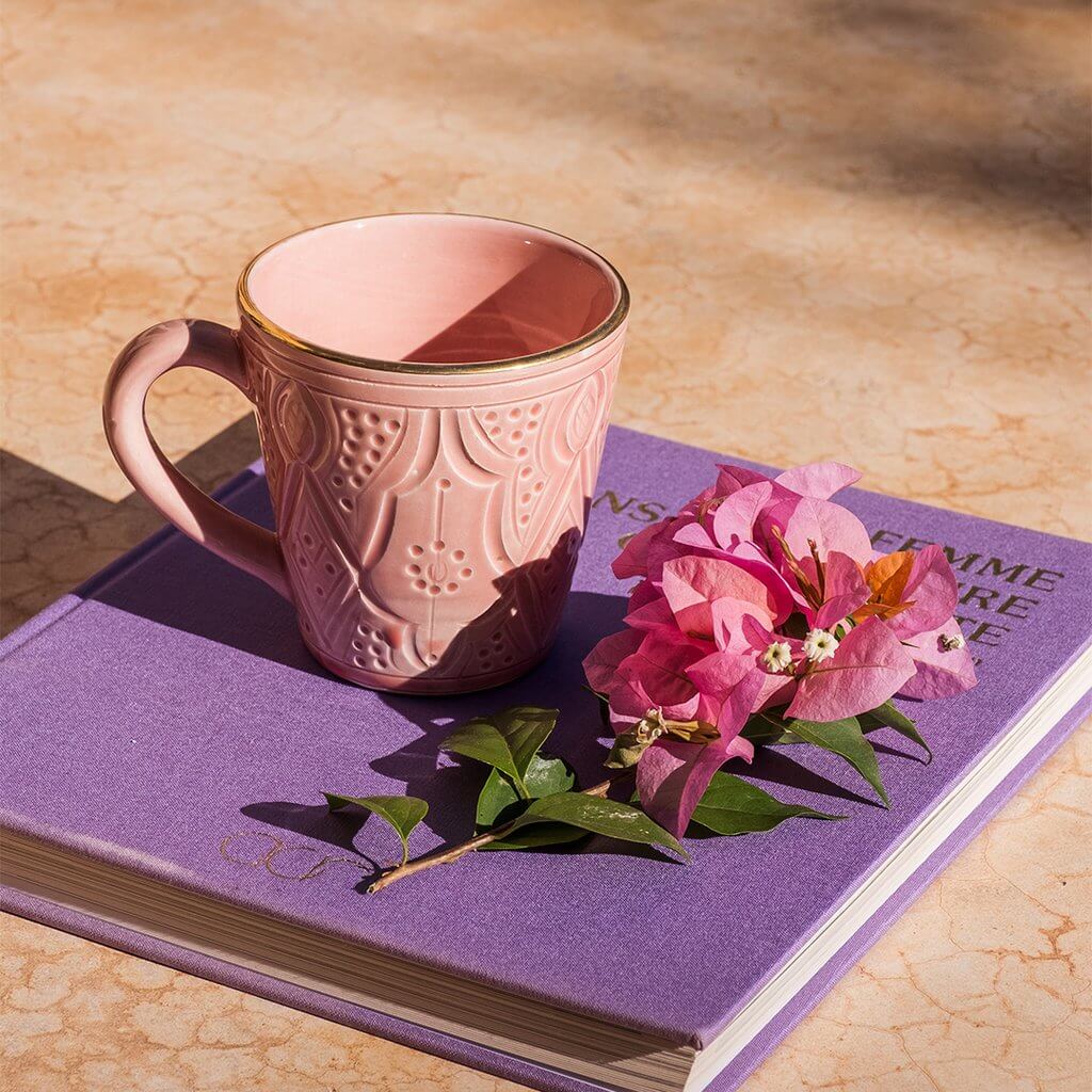 Set of 2 Handmade Ceramic Mugs with Pure Gold Band – Artisan Coffee Cups image 3