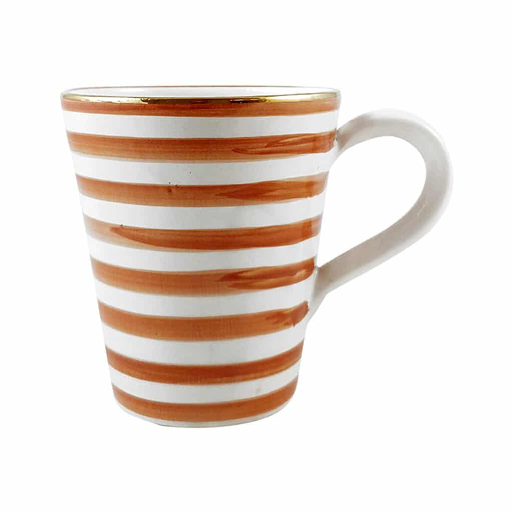 Set of 2 Handmade Ceramic Mugs with Pure Gold Band – Artisan Coffee Cups image 9