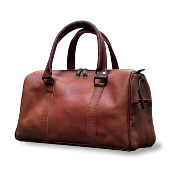 Cognac Leather Travel Bag 60cm – Handcrafted Weekend Duffle image