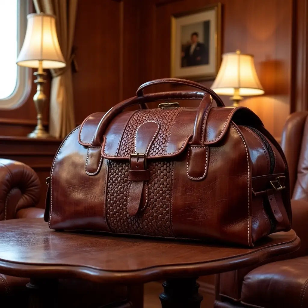 Brown Leather Travel Bag For Men – Handcrafted Weekender Duffel image 6