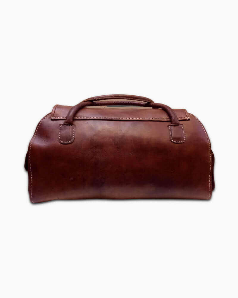Brown Leather Travel Bag For Men – Handcrafted Weekender Duffel image 9
