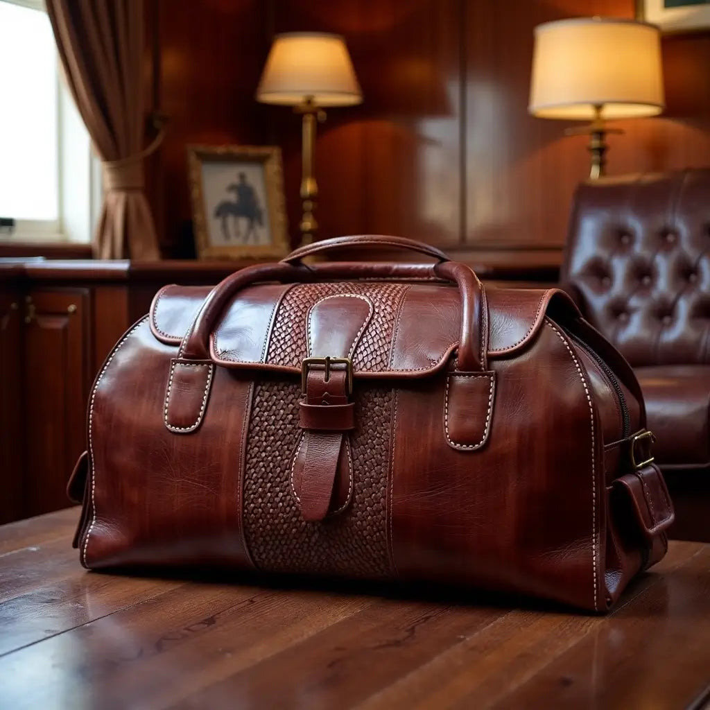 Brown Leather Travel Bag For Men – Handcrafted Weekender Duffel image 2