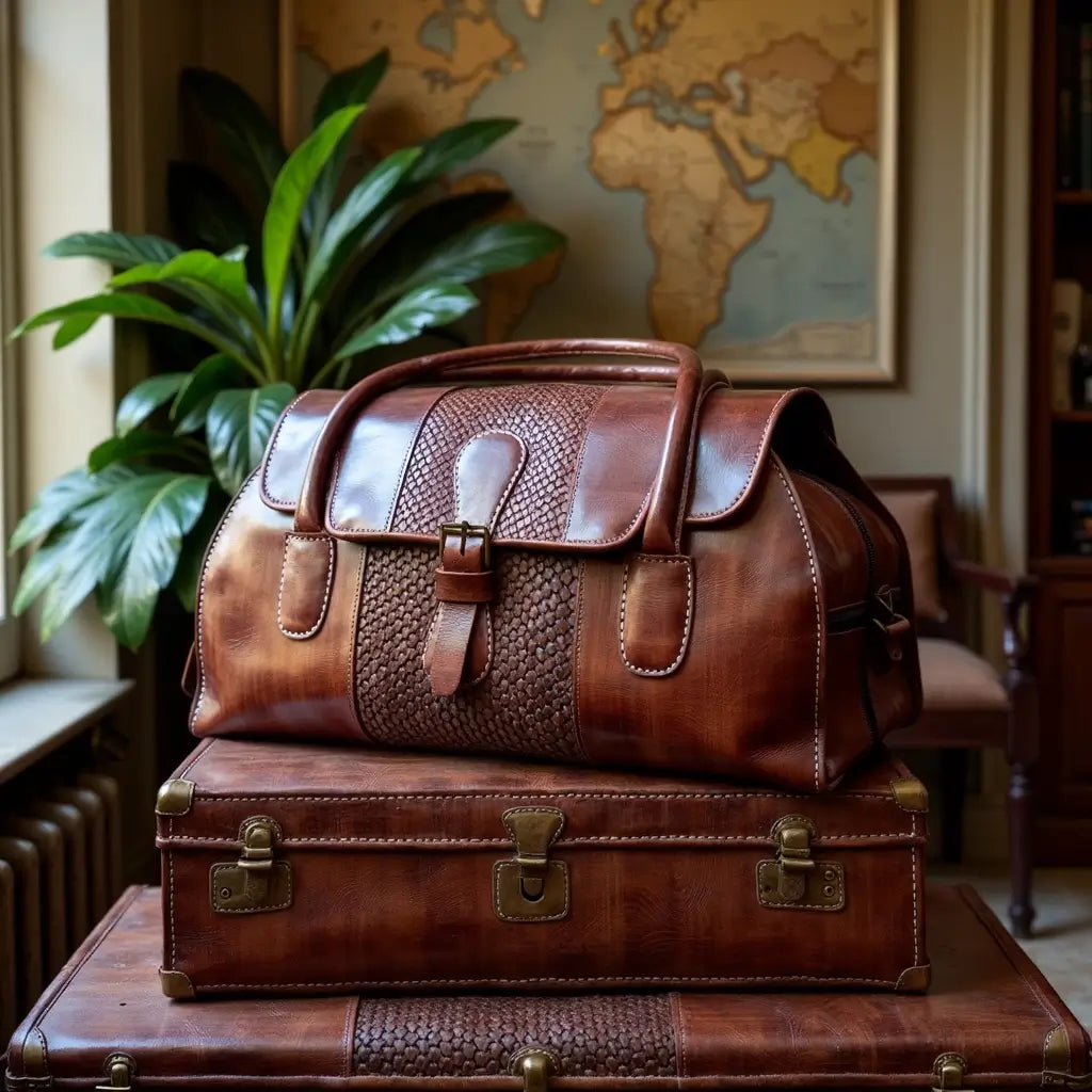 Brown Leather Travel Bag For Men – Handcrafted Weekender Duffel image 3