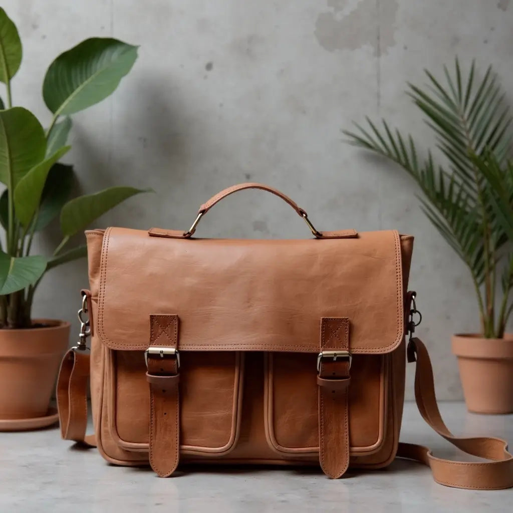 Casablanca Mens Leather Shoulder Bag – Handcrafted Professional Satchel image 5