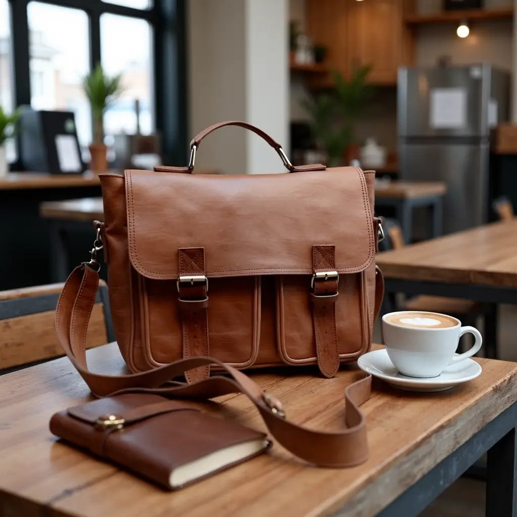 Casablanca Mens Leather Shoulder Bag – Handcrafted Professional Satchel image 6