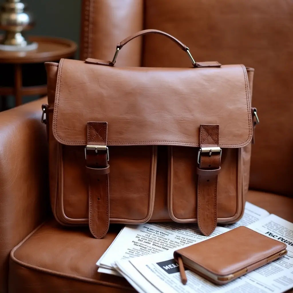 Casablanca Mens Leather Shoulder Bag – Handcrafted Professional Satchel image 7