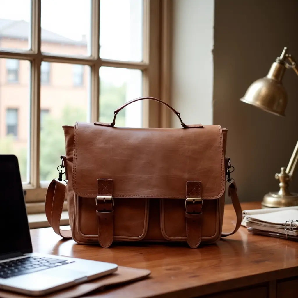 Casablanca Mens Leather Shoulder Bag – Handcrafted Professional Satchel image 9