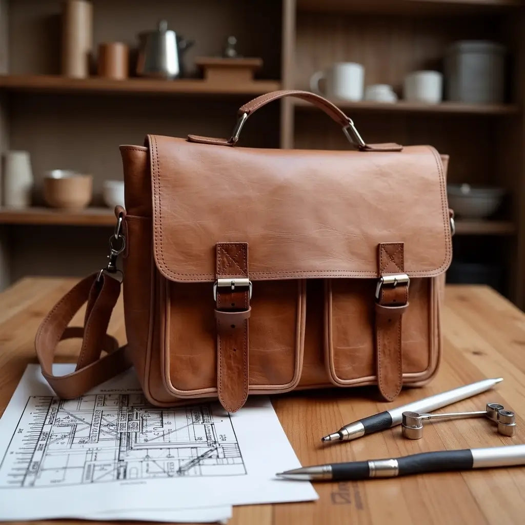 Casablanca Mens Leather Shoulder Bag – Handcrafted Professional Satchel image 10