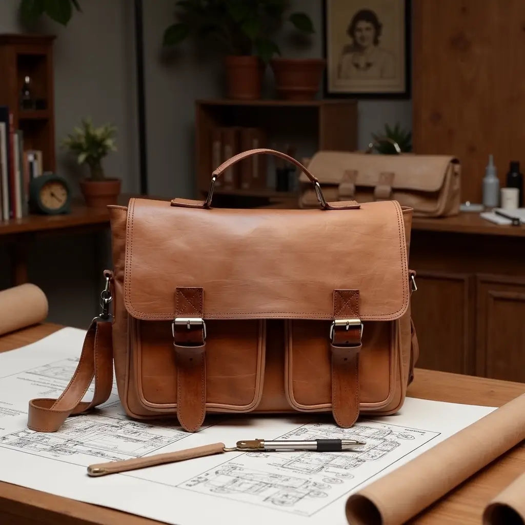 Casablanca Mens Leather Shoulder Bag – Handcrafted Professional Satchel image 11