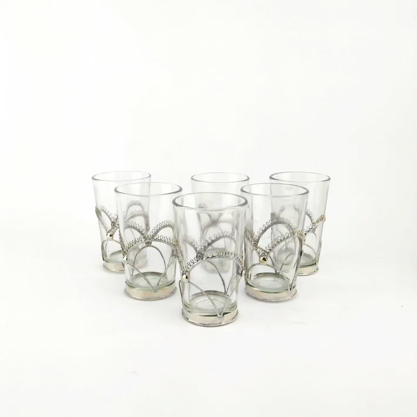 Silver Tea Gift Set – Handcrafted 6 Glass Service with Engraved Teapot image 8