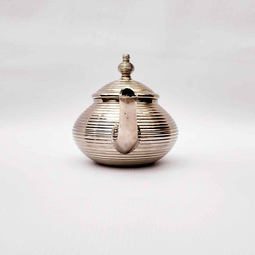 Silver-Plated Ribbed Teapot – Contemporary Moroccan Tea Service image 11