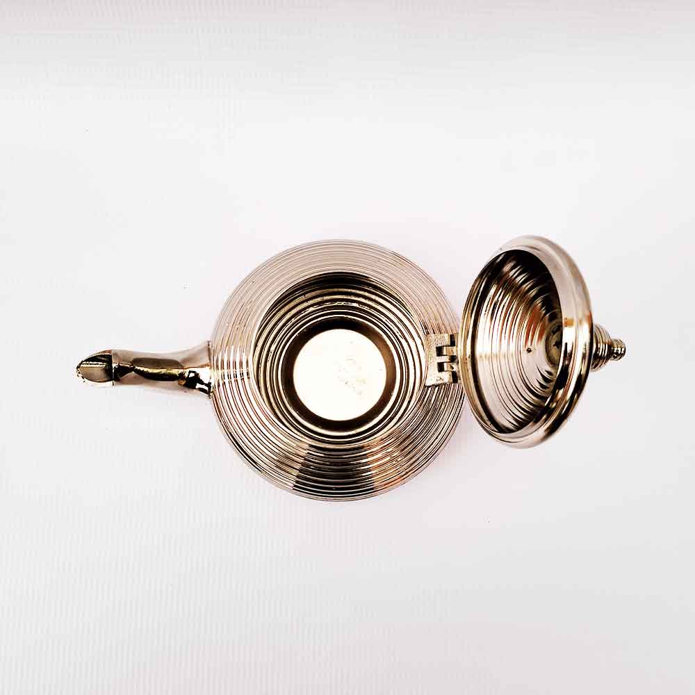 Silver-Plated Ribbed Teapot – Contemporary Moroccan Tea Service image 10