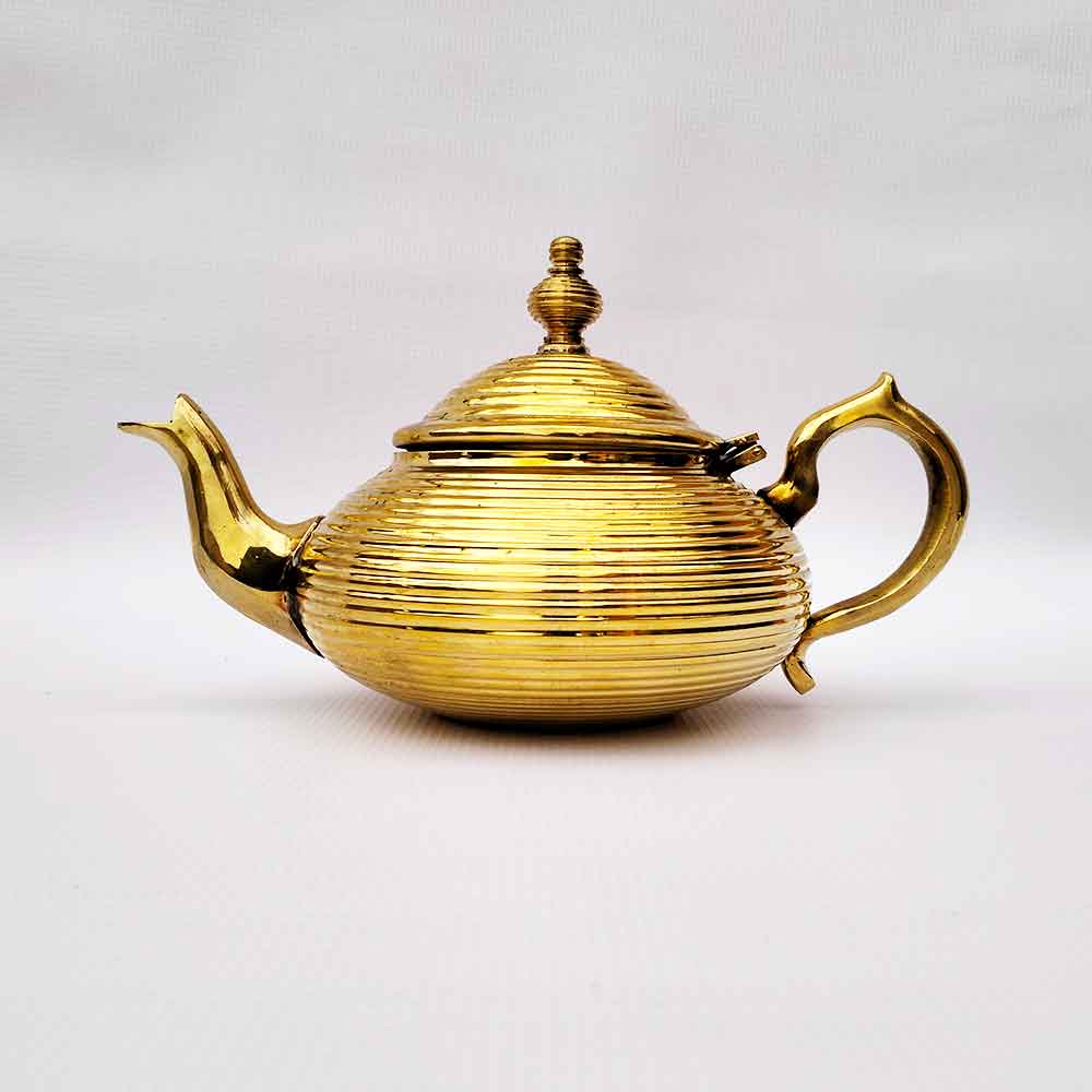 Silver-Plated Ribbed Teapot – Contemporary Moroccan Tea Service image 6