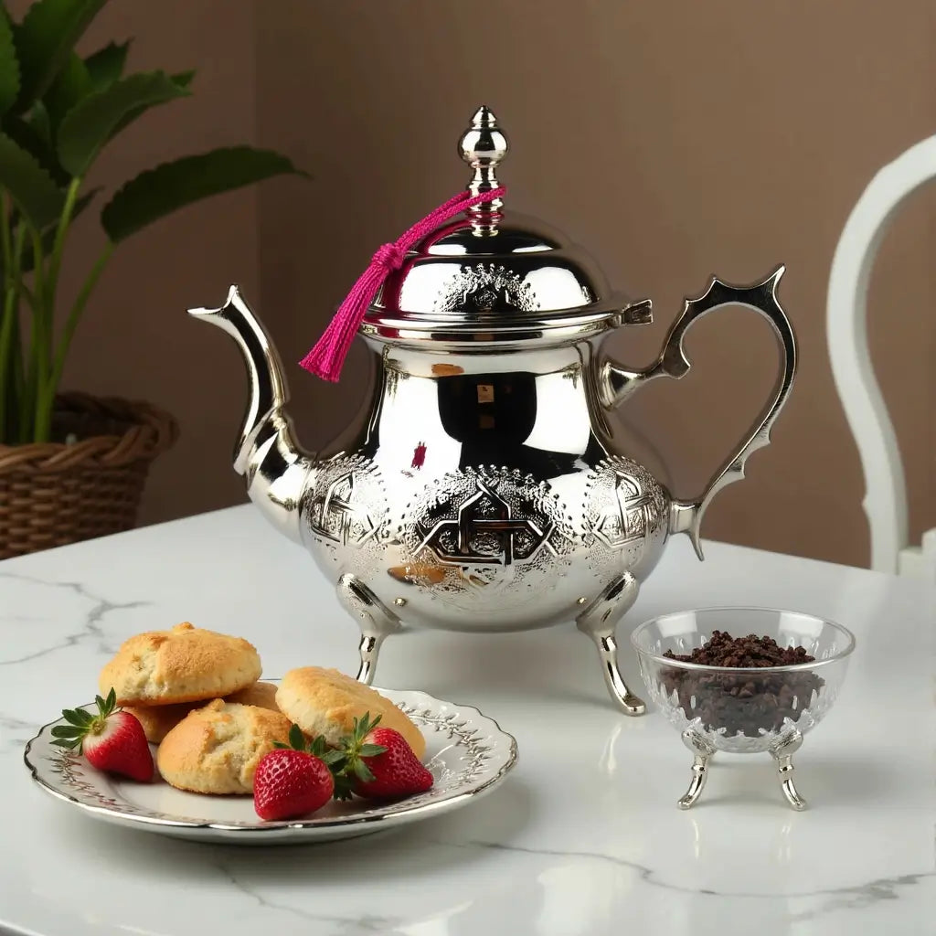 Silver-Plated Engraved Teapot 1.5L – Footed 12-Cup Design image 5