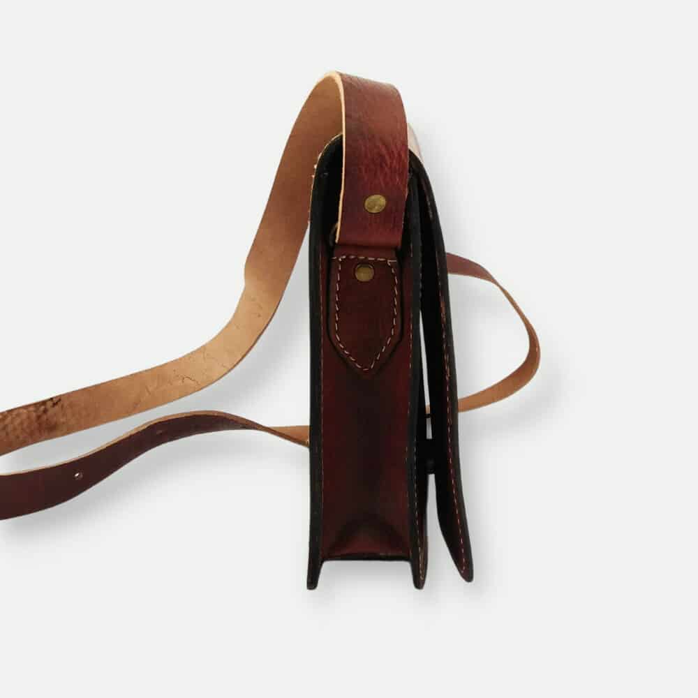 Cognac Leather Crossbody Purse – Handcrafted Everyday Bag image 4