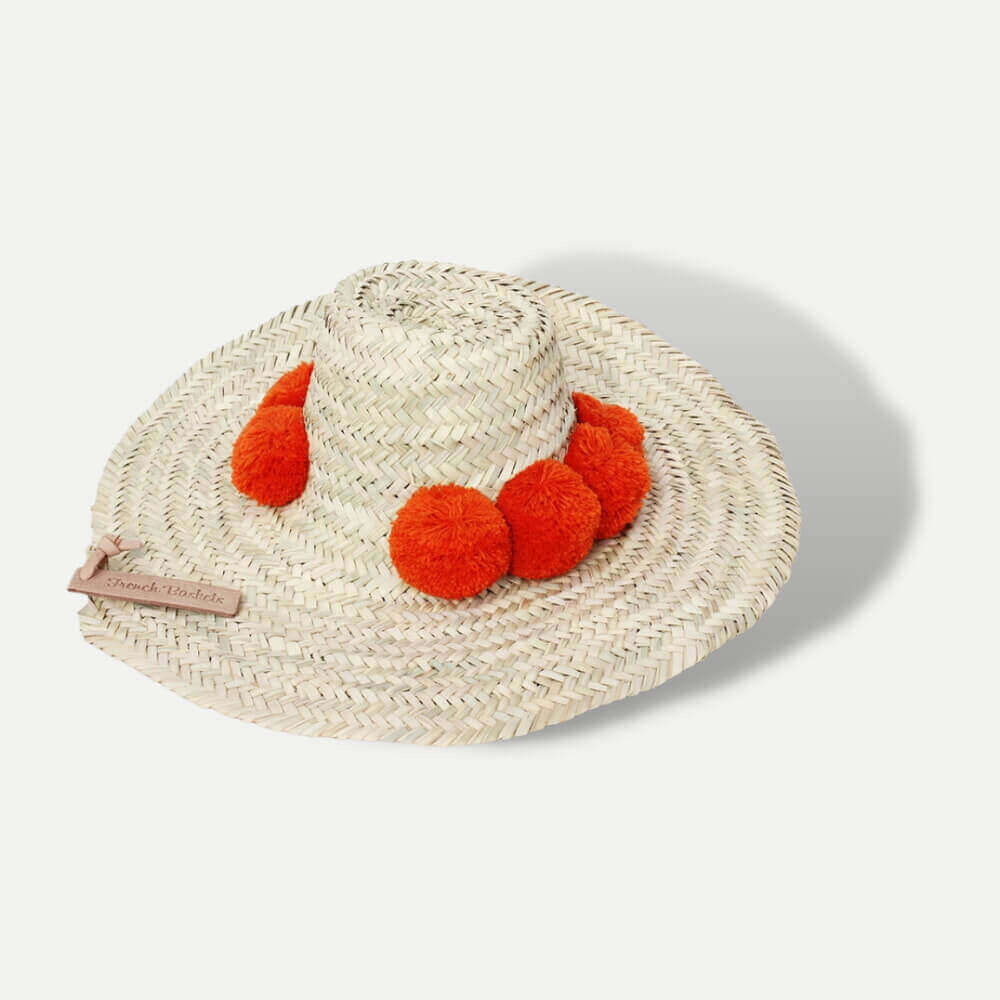 Set Of 2 Handwoven Moroccan Pompom Straw Beach Hat image 8