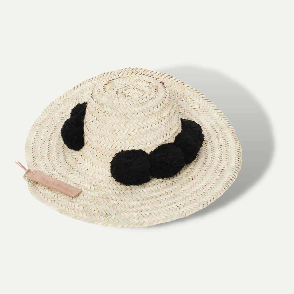 Set Of 2 Handwoven Moroccan Pompom Straw Beach Hat image 10