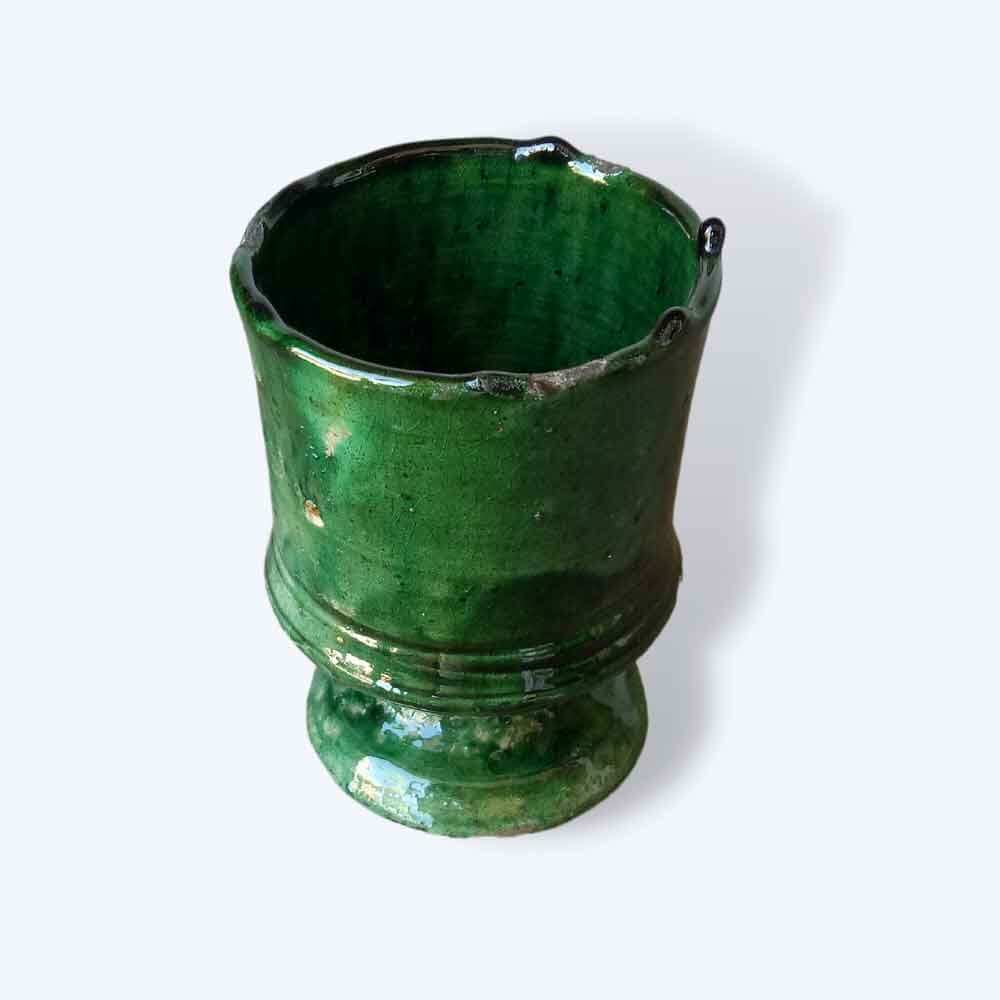 Set of 2 Tamegroute Pottery Mugs – Handcrafted Green Ceramic Drinkware image 3
