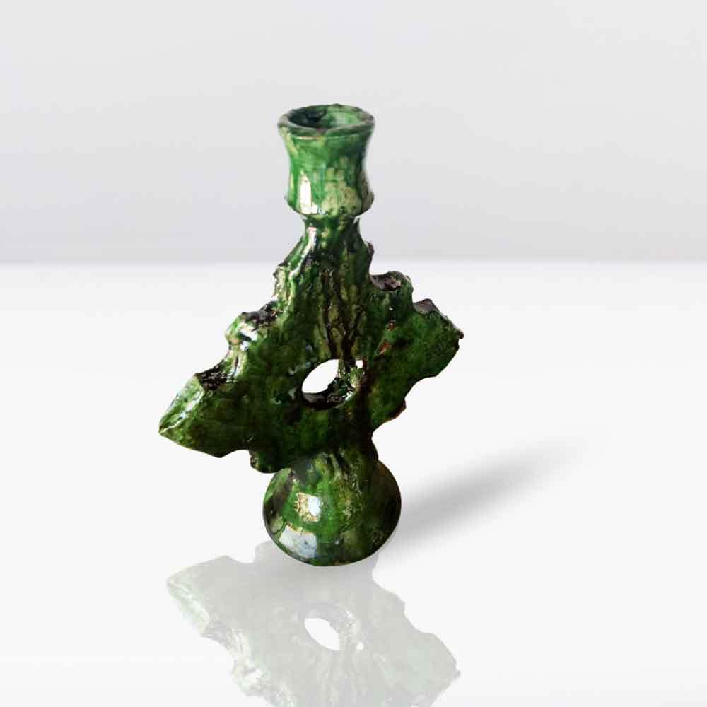 Artisanal Vintage Ceramic Candle Holders – Tamegroute Cross Design 11.8″ image 5