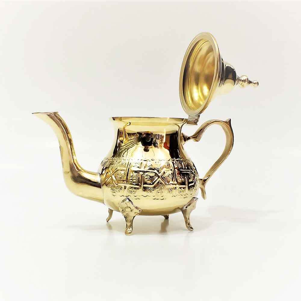 Gold-Plated Engraved Teapot 2-12 Cup – Artisan Brass Design image 5