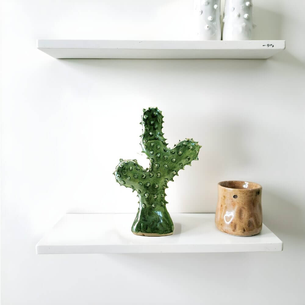 Tamegroute Ceramic Cactus Sculpture Set – Handmade Desert Pottery (Set of 2) image 6