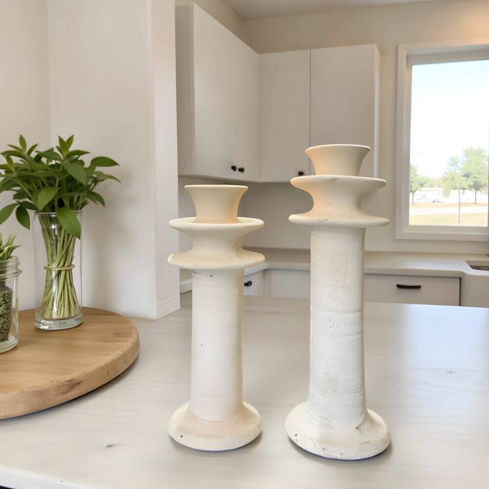 Tamegroute Tiered Column Candleholders Set of 2 – Handmade Ceramic image 3