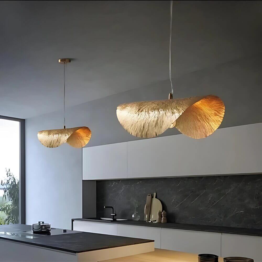 Handwoven Lotus Leaf Pendant Lamp – Natural Fiber Moroccan Lighting image 7